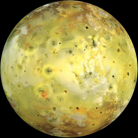Io. Image credit: NASA / JPL-Caltech, via the Galileo spacecraft.