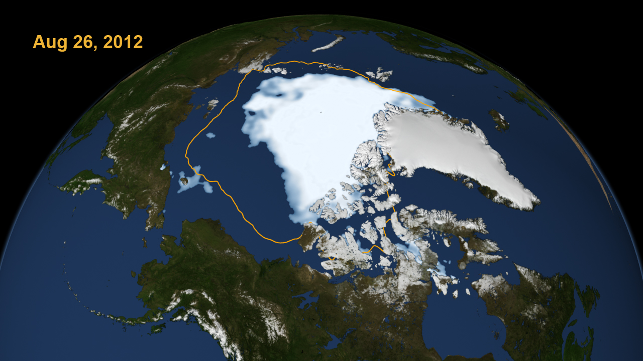 Arctic sea ice is shrinking fast.