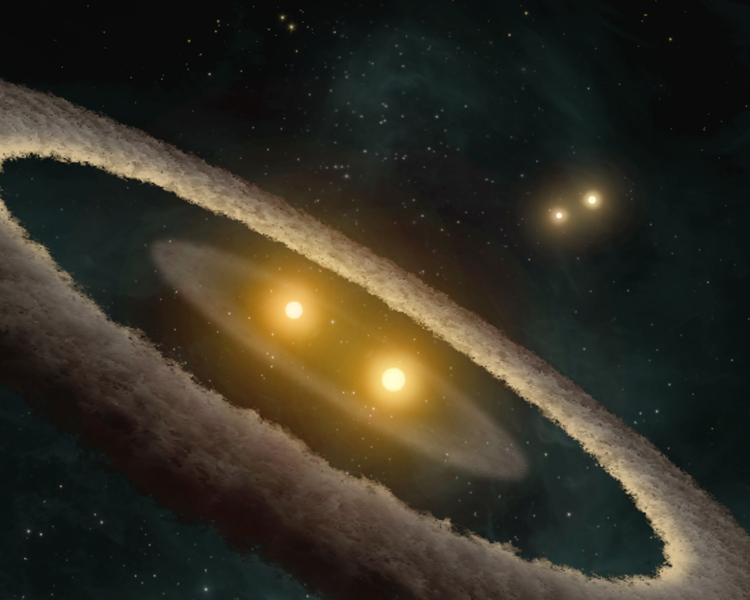 Artist's concept of a four-star system called HD 98800.