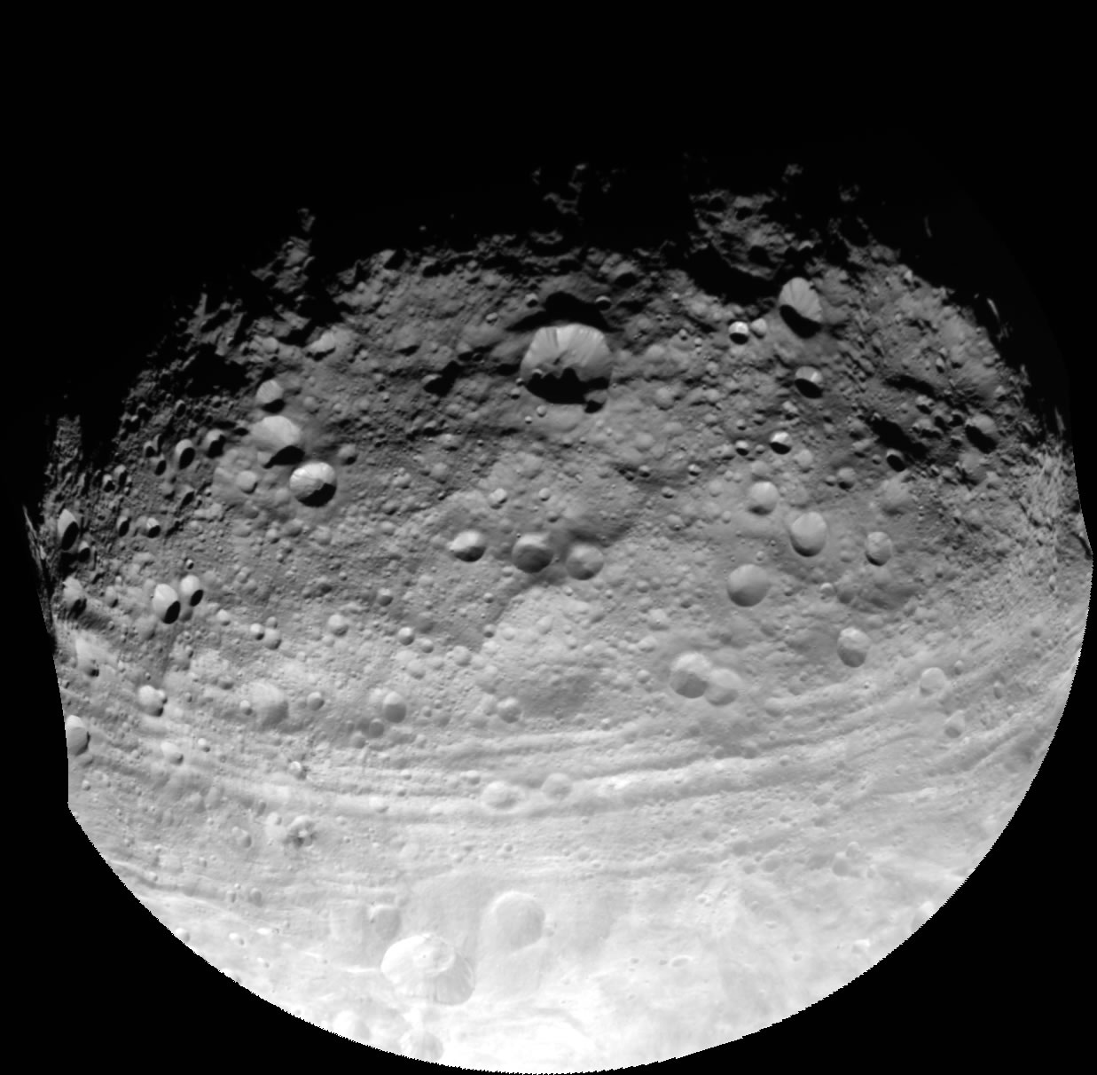 Giant asteroid (or protoplanet) Vesta as seen by NASA's Dawn spacecraft.